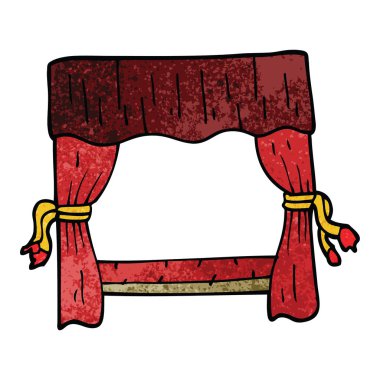 çizgi film doodle sahne perdeleri