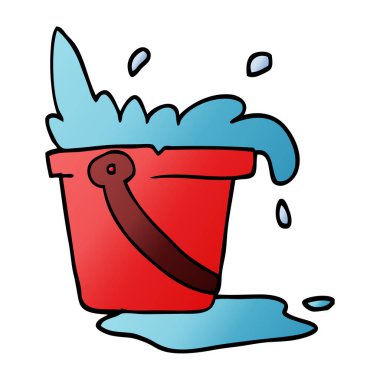 çizgi film doodle su ve kova