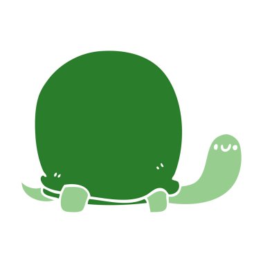 sevimli düz renk tarzı çizgi film kaplumbağa