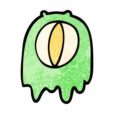 Grunge dokulu illüstrasyon karikatür ürkütücü hayalet