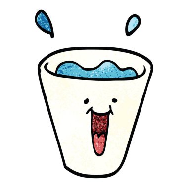 çizgi film doodle mutlu içecekler