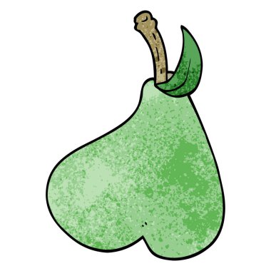 çizgi film doodle sağlıklı armut