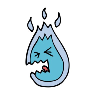 çizgi film doodle çığlık alev