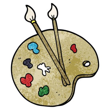 çizgi film doodle sanatçı paleti