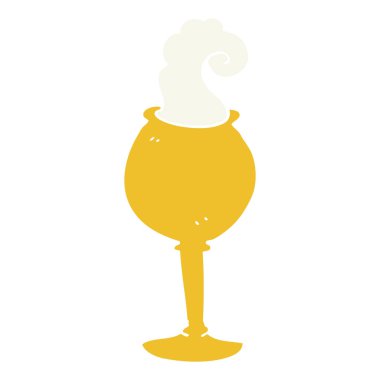 sihirli kadehi düz renkli çizimi