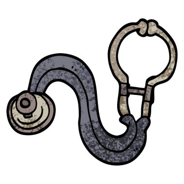 Grunge dokulu illüstrasyon karikatür Doktor stetoskop