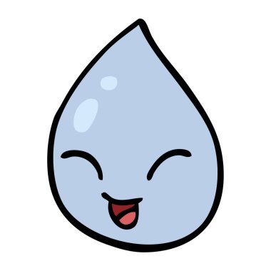 çizgi film doodle yağmur damlası