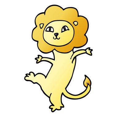 komik karikatür doodle aslan