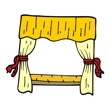 Doodle pencere perdeleri ile çizgi film