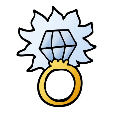 vektör degrade illüstrasyon karikatür elmas yüzük