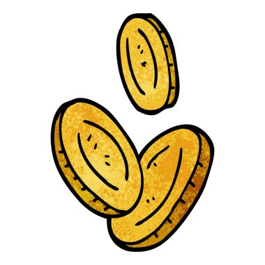 çizgi film doodle altın sikkeler