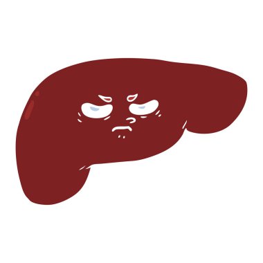 düz renk tarzı çizgi film karaciğer