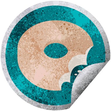 ısırıldı donut grafik vektör çizim dairesel etiket