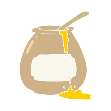 düz renk tarzı çizgi film bal çömleği