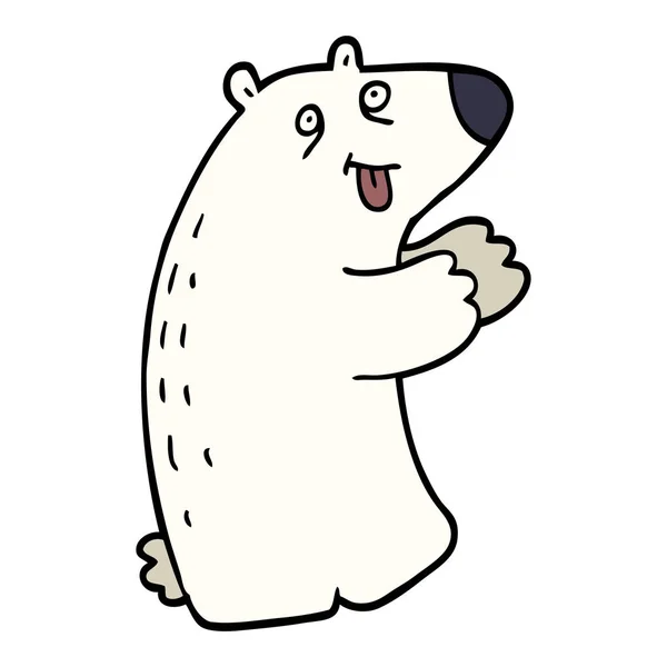 Мультфильм Каракули Белый Медведь — стоковый вектор