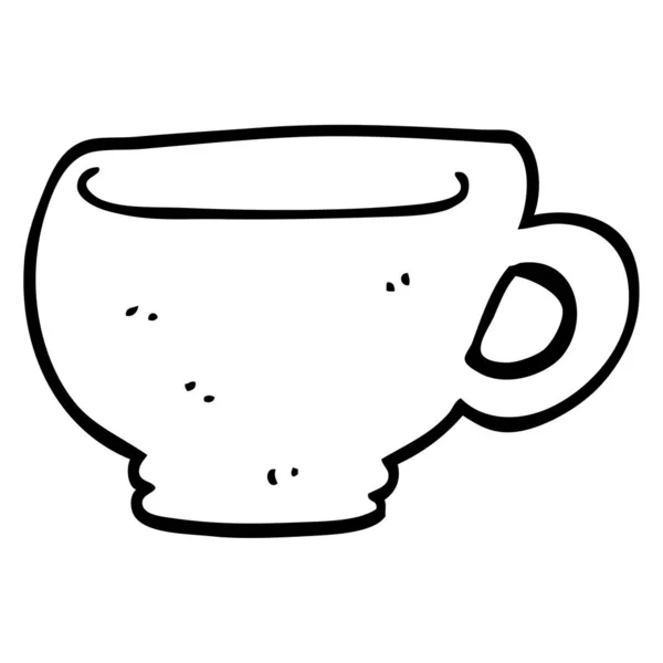 Lijntekening Cartoon Cup — Stockvector