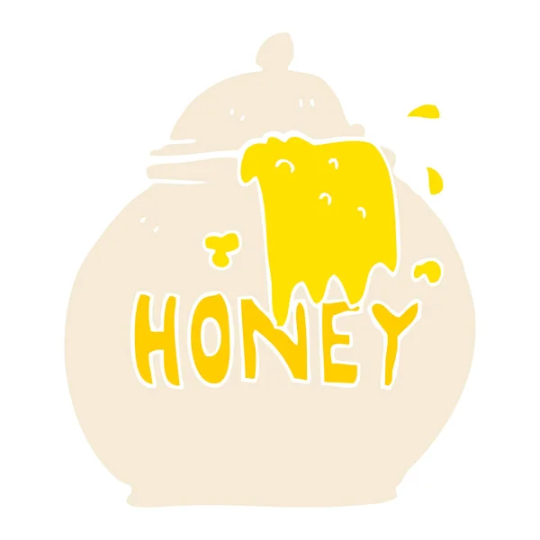 Flachfarbige Abbildung Des Honigtopfes — Stockvektor