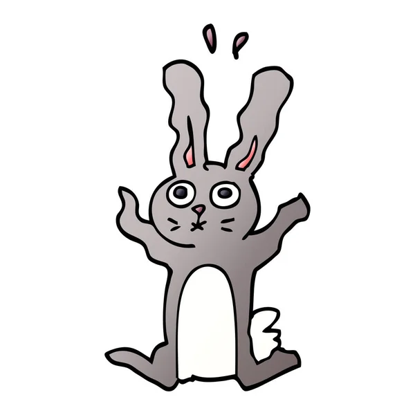 Zeichentrick Doodle Verängstigt Hase — Stockvektor