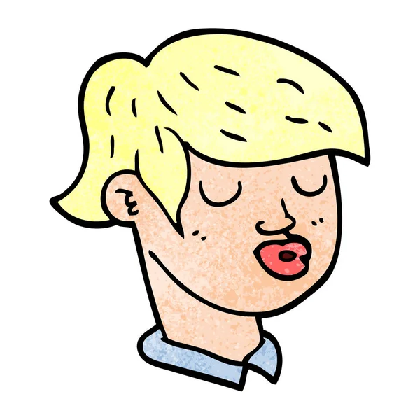 Cartoon Doodle Von Jungen Gesicht — Stockvektor