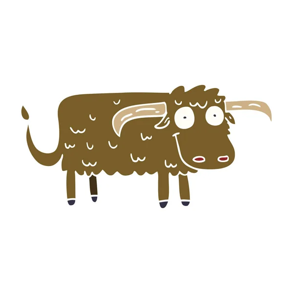 动画片涂鸦毛茸茸的母牛 — 图库矢量图片