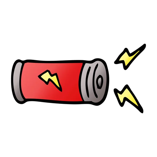 Bateria Elétrica Doodle Desenhos Animados — Vetor de Stock