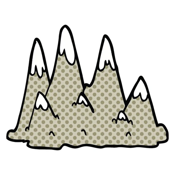 Bande Dessinée Style Montagnes Dessins Animés — Image vectorielle