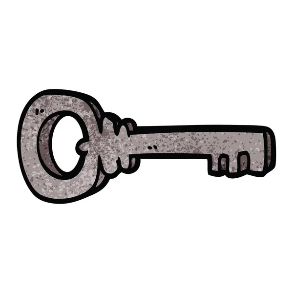 Cartoon Doodle Metal Key — Stock Vector