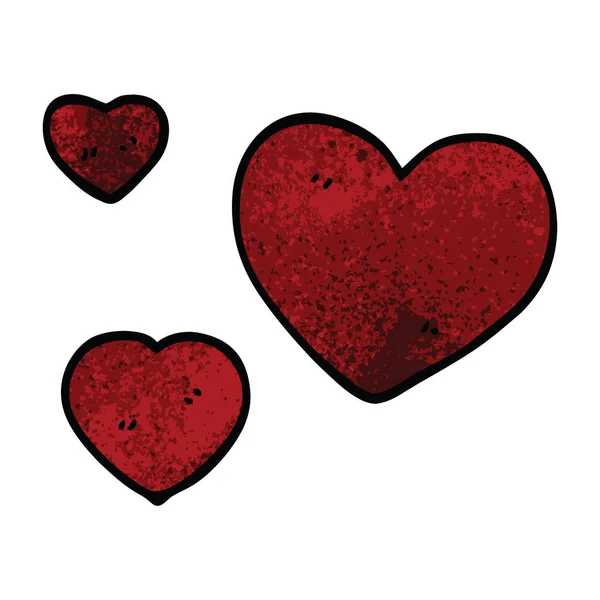 Dessin Animé Doodle Amour Coeurs — Image vectorielle