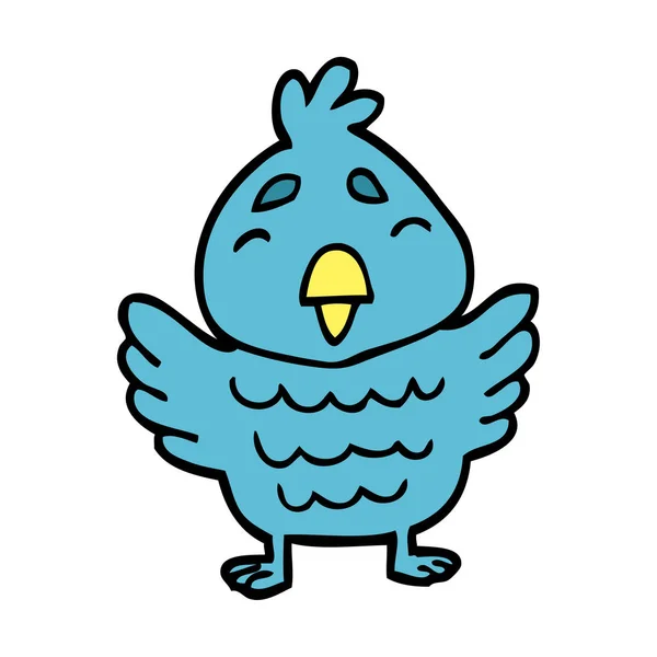 Kreslený Doodle Modrý Pták — Stockový vektor