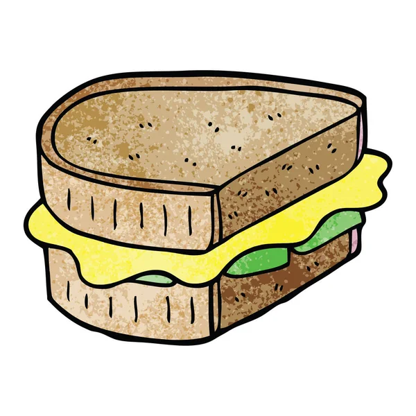 Cartoni Animati Scarabocchio Tostato Sandwich — Vettoriale Stock