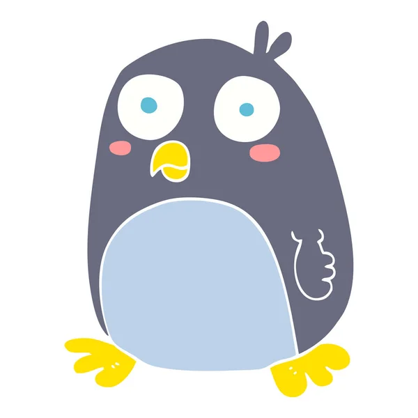 Ilustracja Płaski Kolor Pingwina — Wektor stockowy