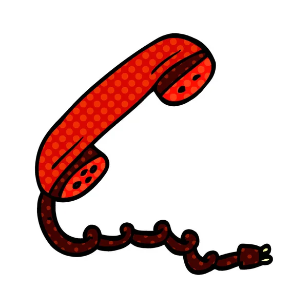 Fumetto Doodle Telefono Portatile — Vettoriale Stock