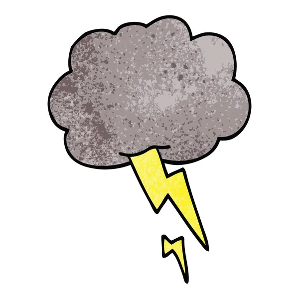 Cartoon Doodle Onweerswolk Met Lightning — Stockvector