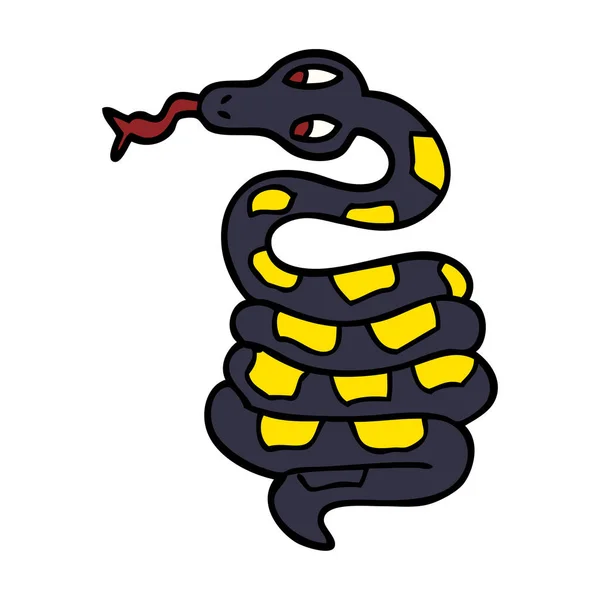 Dessin Animé Serpent Venimeux Gribouille — Image vectorielle