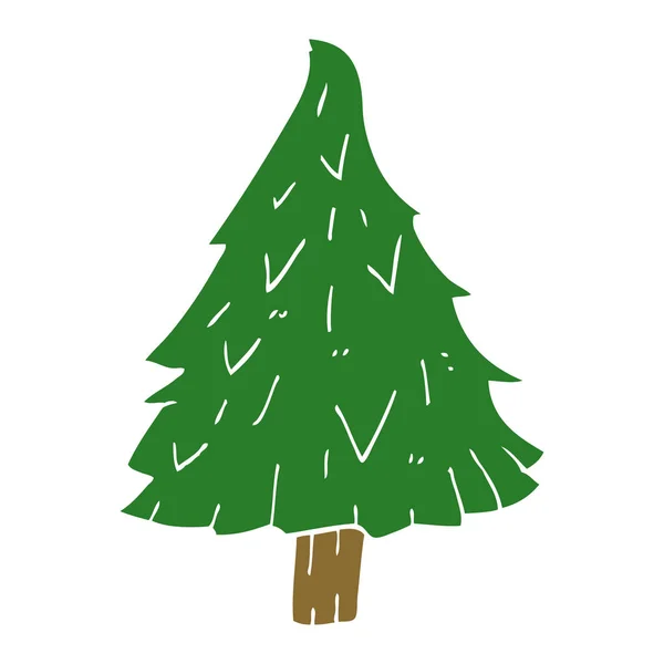 Cartone Animato Doodle Albero Natale — Vettoriale Stock