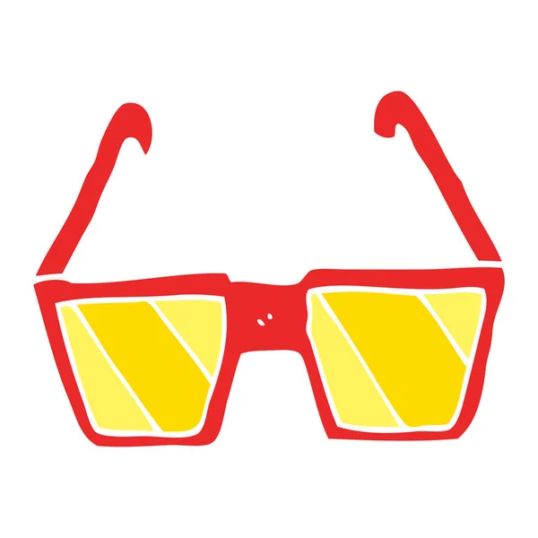Óculos Desenho Animado Estilo Cor Plana — Vetor de Stock