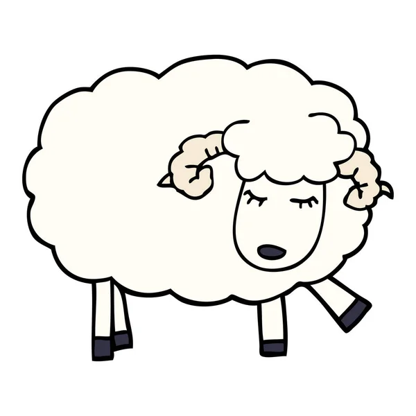 Cartone Animato Doodle Pecore Carino — Vettoriale Stock