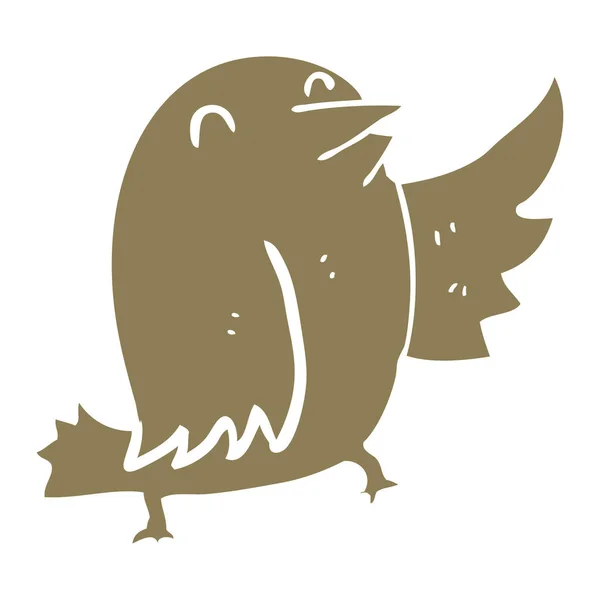 Plochý Barevný Styl Kreslený Pták — Stockový vektor