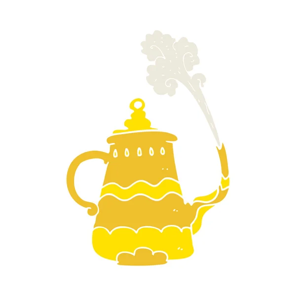 Flat Color Illustration Fancy Coffee Pot — Stock Vector