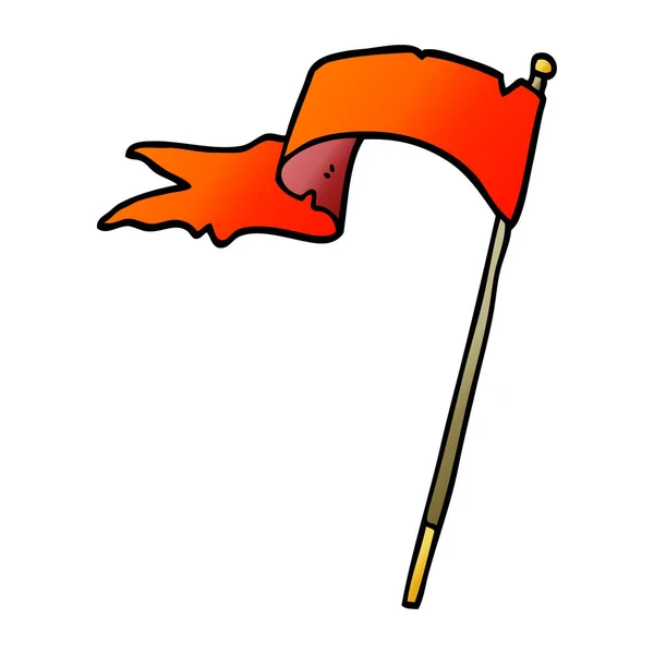 Мультфильм Каракули Размахивая Флагом — стоковый вектор