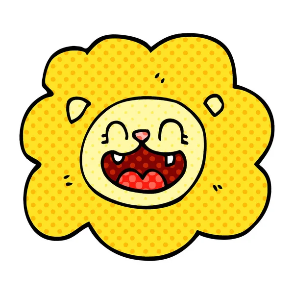Funny Cartoon Doodle Lion — Stock Vector