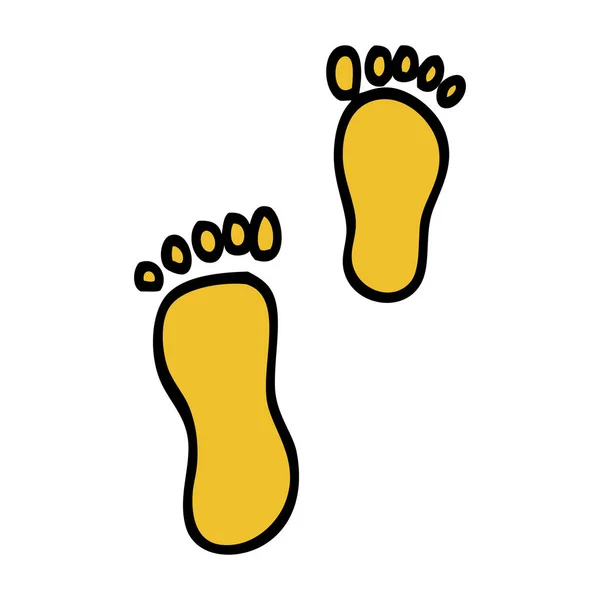 Handgezeichnete Doodle Stil Cartoon Fußabdrücke — Stockvektor