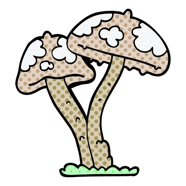 Desenho Animado Doodle Cogumelo Vetor —  Vetores de Stock