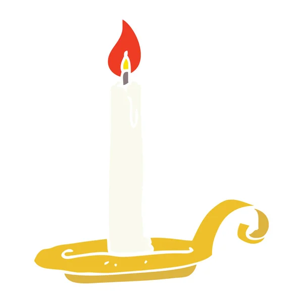 Плоска Кольорова Ілюстрація Спалювання Свічки — стоковий вектор