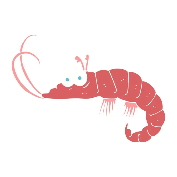 Flat Color Illustration Shrimp — Stock Vector
