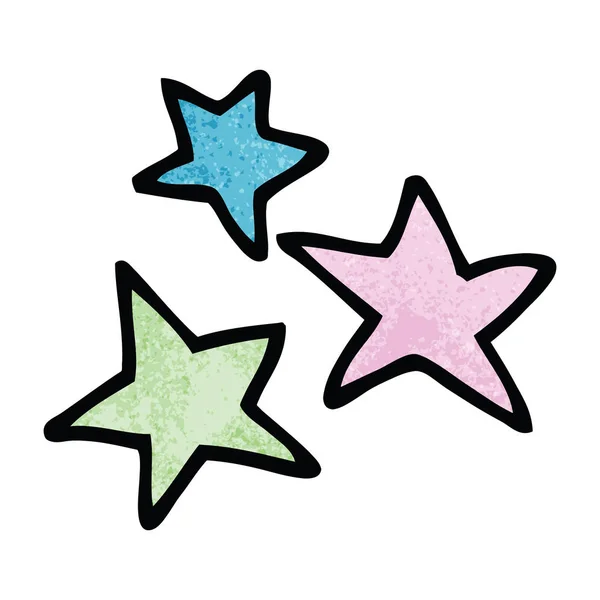 Desenho Animado Doodle Star Flat Icon Vetor Ilustração — Vetor de Stock