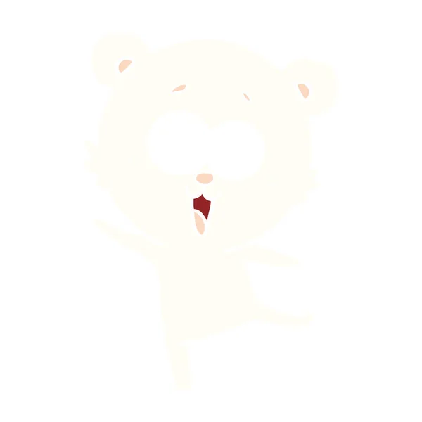 Lachende Teddybär Flache Farbe Stil Cartoon — Stockvektor