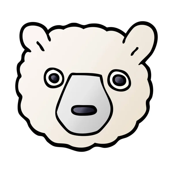 Dibujos Animados Doodle Polar Bear Face — Vector de stock