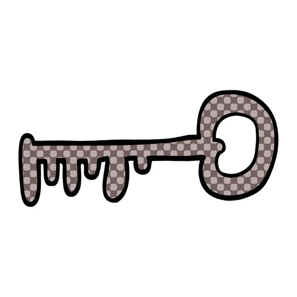 Cartoon Doodle Metal Key — Stock Vector