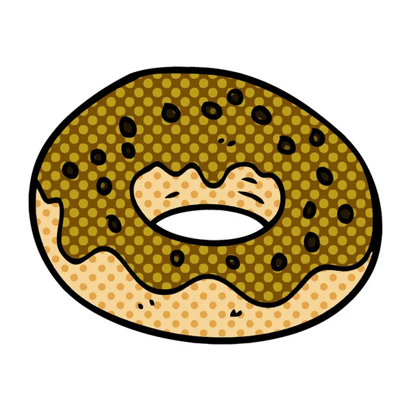 Dibujos Animados Doodle Chocolate Donut — Vector de stock